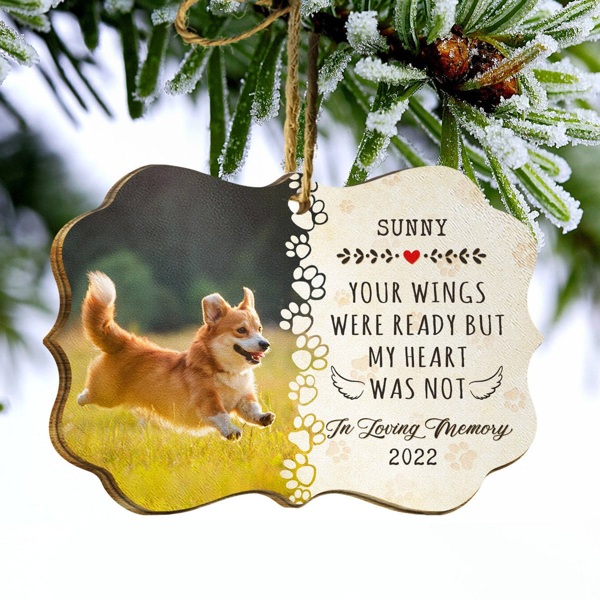Custom Photo Dog Cat If Love Alone Could Have Kept You Here - Memorial Gift - Personalized Custom Wooden Ornament