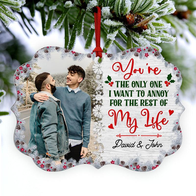 Custom Photo All Of Me Loves All Of You - Christmas Gift For Married Couples - Personalized Custom Aluminum Ornament