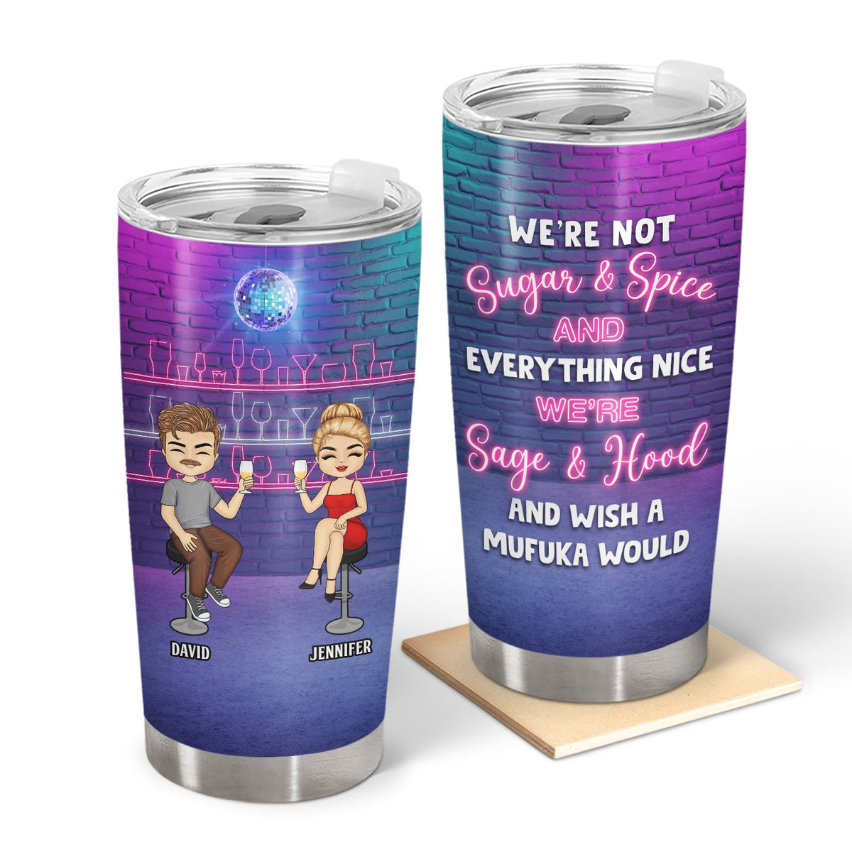 Best Friends We’re Not Sugar & Spice - Gift For BFF Besties, Colleagues & Siblings - Personalized Custom Tumbler