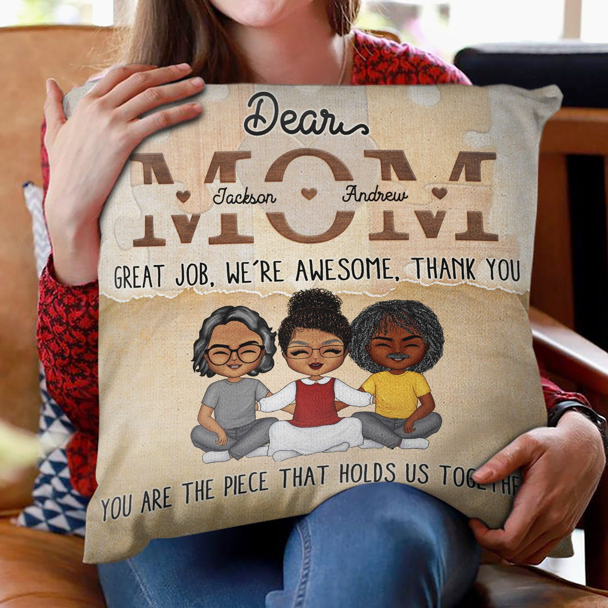 Mom Great Jobs We're Awesome - Gift For Mother, Mom - Personalized Custom Pillow