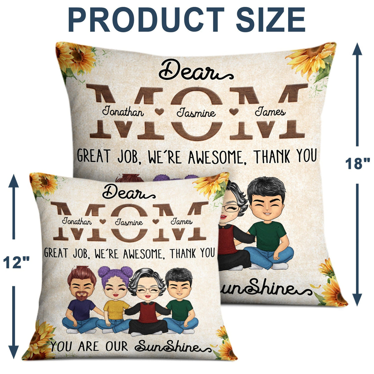 Mom Great Jobs We're Awesome - Gift For Mother, Mom - Personalized Custom Pillow