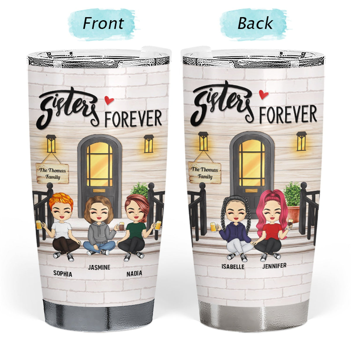 Sisters Forever - Gift For Sisters, Besties - Personalized Custom Tumbler