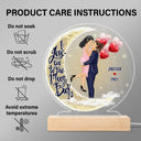 I Love You To The Moon And Back - Anniversary, Birthday Gift For Spouse, Lover, Husband, Wife, Boyfriend, Girlfriend, Married Couple - Personalized Custom 3D Led Light Wooden Base