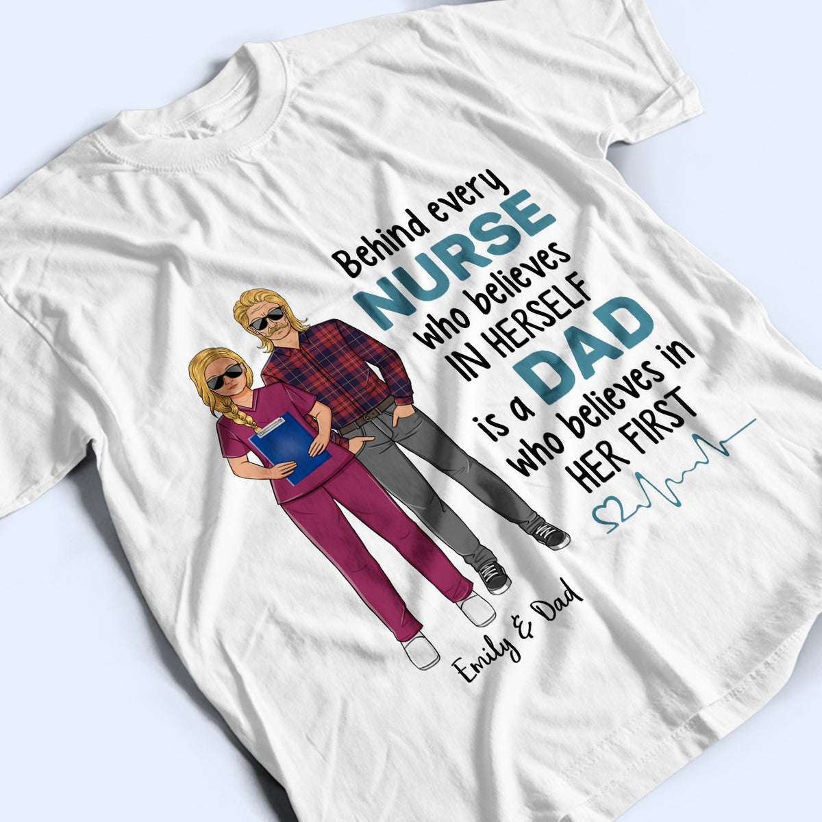 Derrière chaque infirmière qui croit en elle-même - Cadeau pour infirmière - T-shirt personnalisé