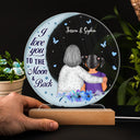 Love You To The Moon And Back - Gift For Grandma - Personalized Custom 3D Led Light Wooden Base