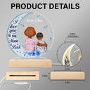 Love You To The Moon And Back - Gift For Grandma - Personalized Custom 3D Led Light Wooden Base
