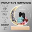 Love You To The Moon And Back - Gift For Grandma - Personalized Custom 3D Led Light Wooden Base