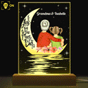 Love You To The Moon & Back - Gift For Grandma - Personalized Custom 3D Led Light Wooden Base