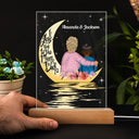 Love You To The Moon & Back - Gift For Grandma - Personalized Custom 3D Led Light Wooden Base