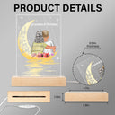 Love You To The Moon & Back - Gift For Grandma - Personalized Custom 3D Led Light Wooden Base