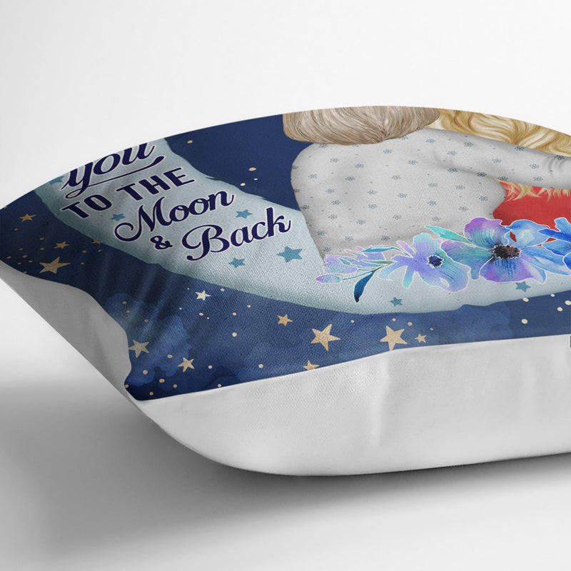 Love You To The Moon And Back - Grandma, Grandmother Gift - Personalized Custom Pillow