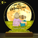 To The Moon And Back - Birthday, Loving Gift For Mom, Mother, Grandma, Grandmother, Daughter, Son - Personalized Custom 3D Led Light Wooden Base