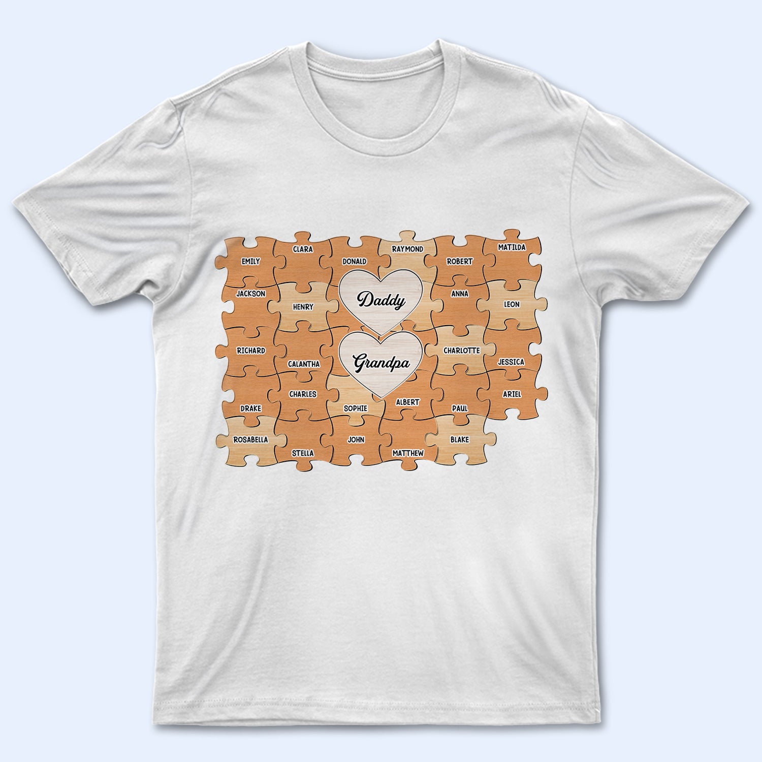 Dad Grandpa Puzzle - Gift For Dad, Grandpa - Personalized Custom T Shirt