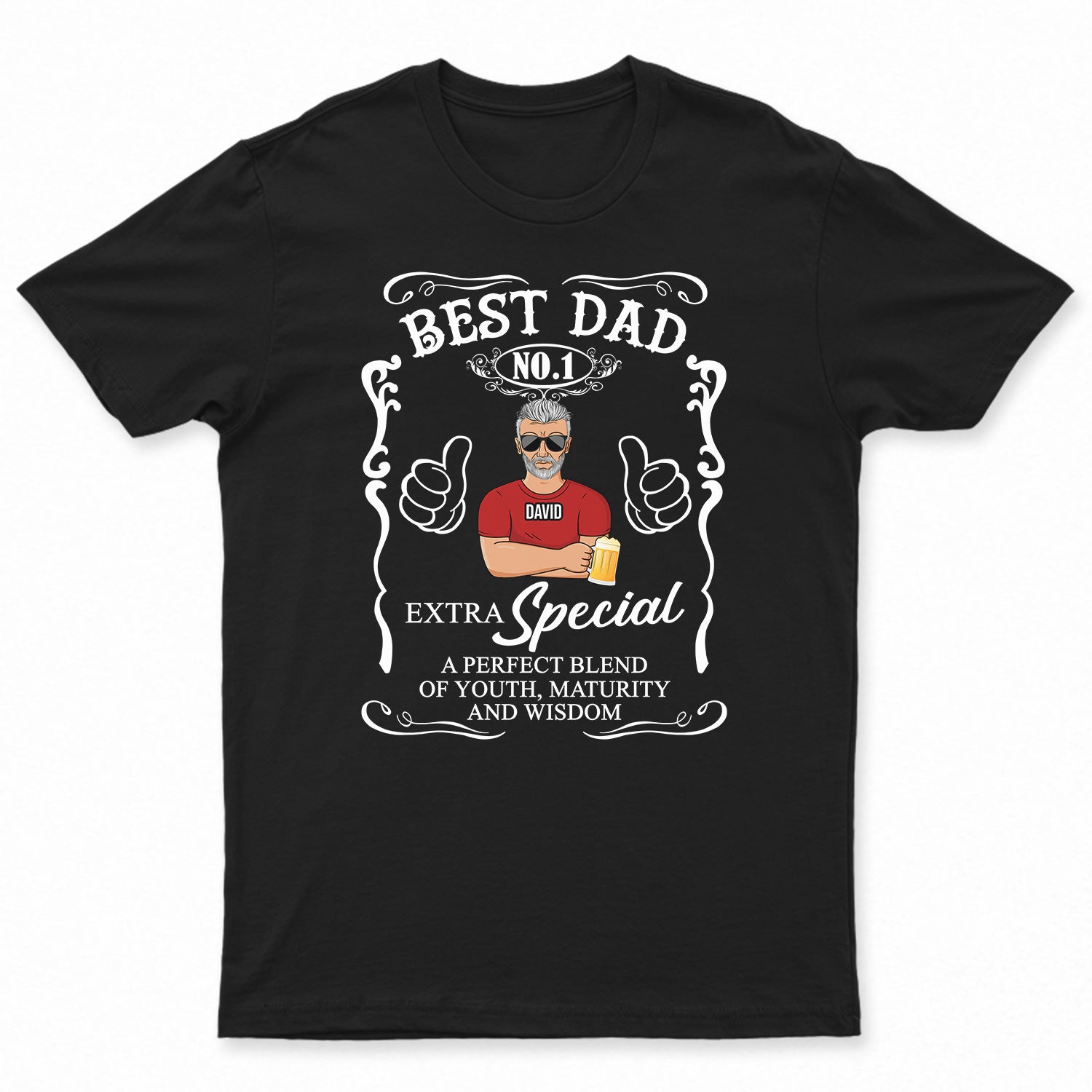 Best Dad No.1 Extra Special - Birthday, Loving Gift For Daddy, Father, Grandpa, Grandfather, Husband, Men - Personalized T Shirt