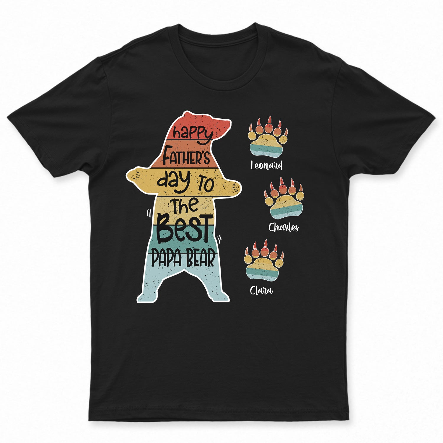 The Best Papa Bear - Birthday, Loving Gift For Dad, Daddy, Father, Grandfather, Grandpa, Husband - Personalized Custom T Shirt
