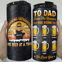 Surviving Fatherhood One Beer From The Reasons You Drink - Birthday, Loving Gift For Dad, Father, Grandpa, Grandfather - Personalized Custom 4 In 1 Can Cooler Tumbler