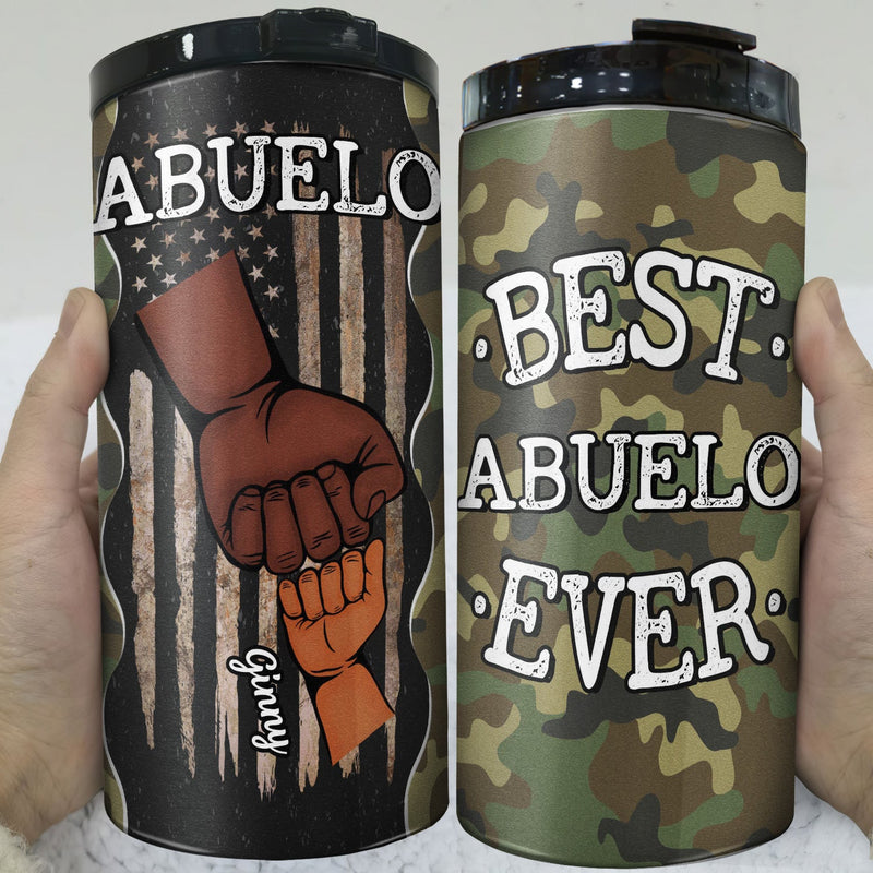 Best Daddy Ever Fist Bump - Birthday, Loving Gift For Dad, Father, Grandfather, Grandpa, Daughters, Sons, Grandkids - Personalized Custom 4 In 1 Can Cooler Tumbler