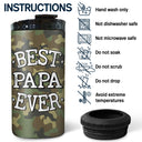 Best Daddy Ever Fist Bump - Birthday, Loving Gift For Dad, Father, Grandfather, Grandpa, Daughters, Sons, Grandkids - Personalized Custom 4 In 1 Can Cooler Tumbler