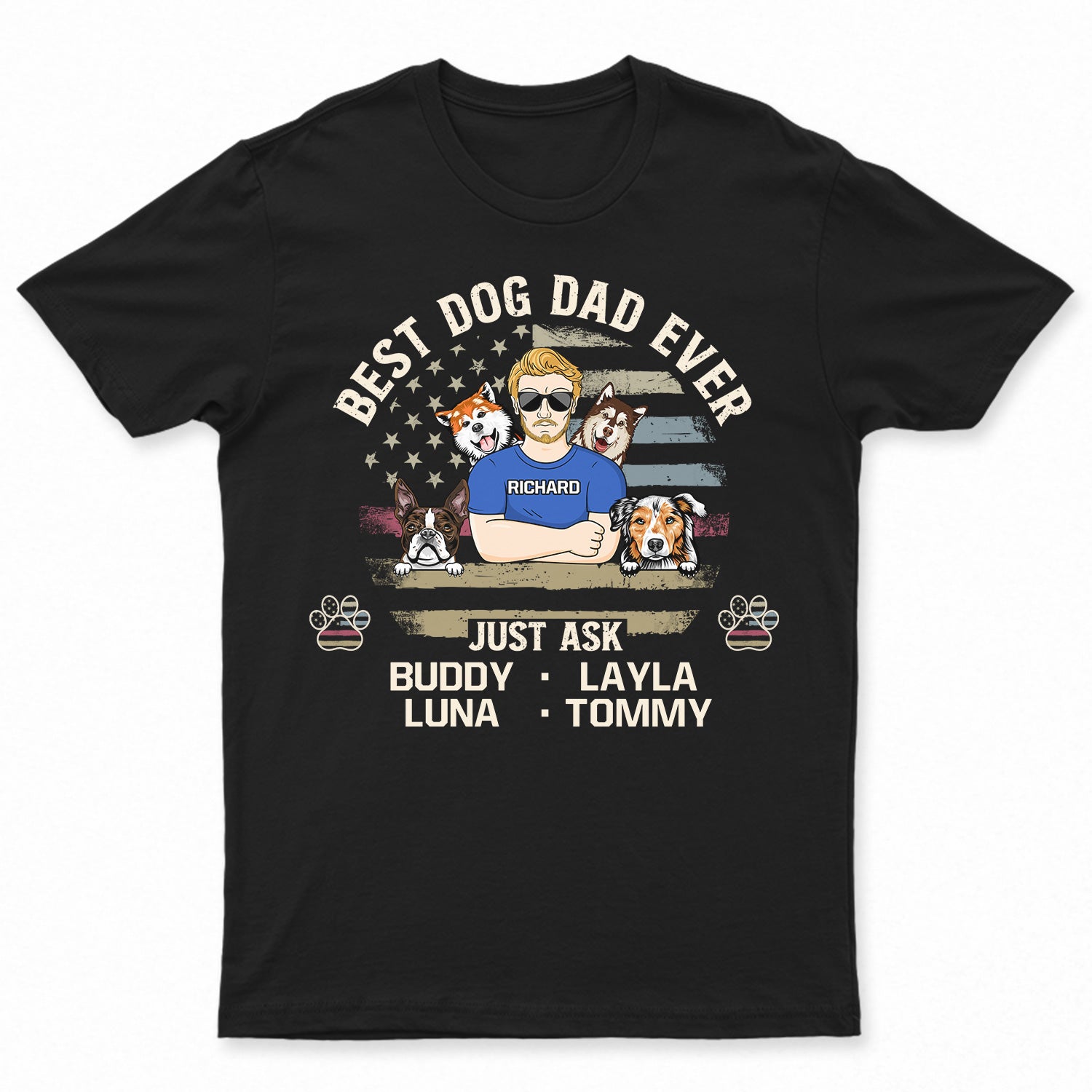 Best Dog Dad Dog Mom Ever - Birthday, Loving Gift For Daddy, Father, Mother, Pet Lovers - Personalized Custom T Shirt