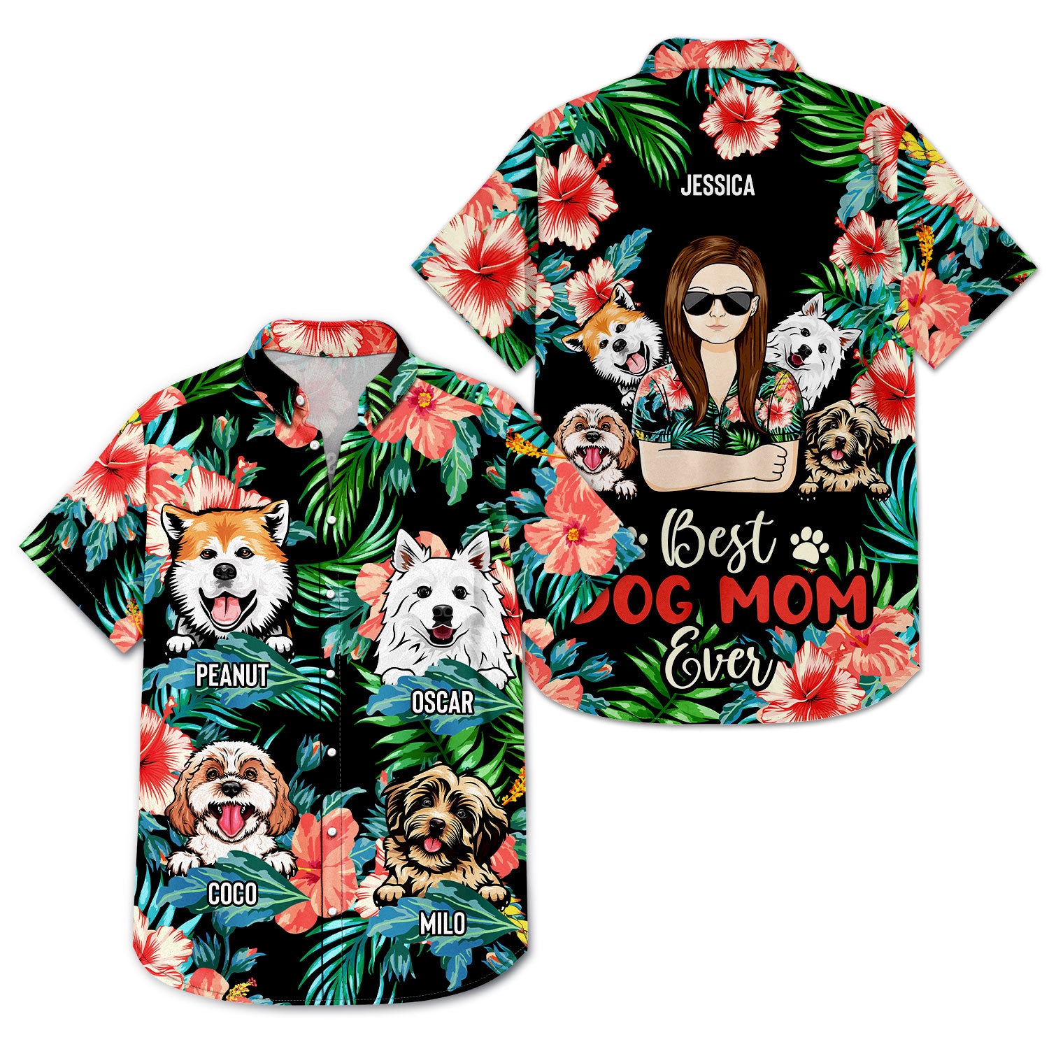 Best Dog Mom Ever Tropical Beach Vibes - Birthday, Summer Gift For Women, Pet Lovers - Personalized Custom Hawaiian Shirt