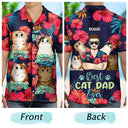 Best Cat Dad Ever Tropical Beach Vibes - Birthday, Summer Gift For Men, Pet Lovers - Personalized Custom Hawaiian Shirt