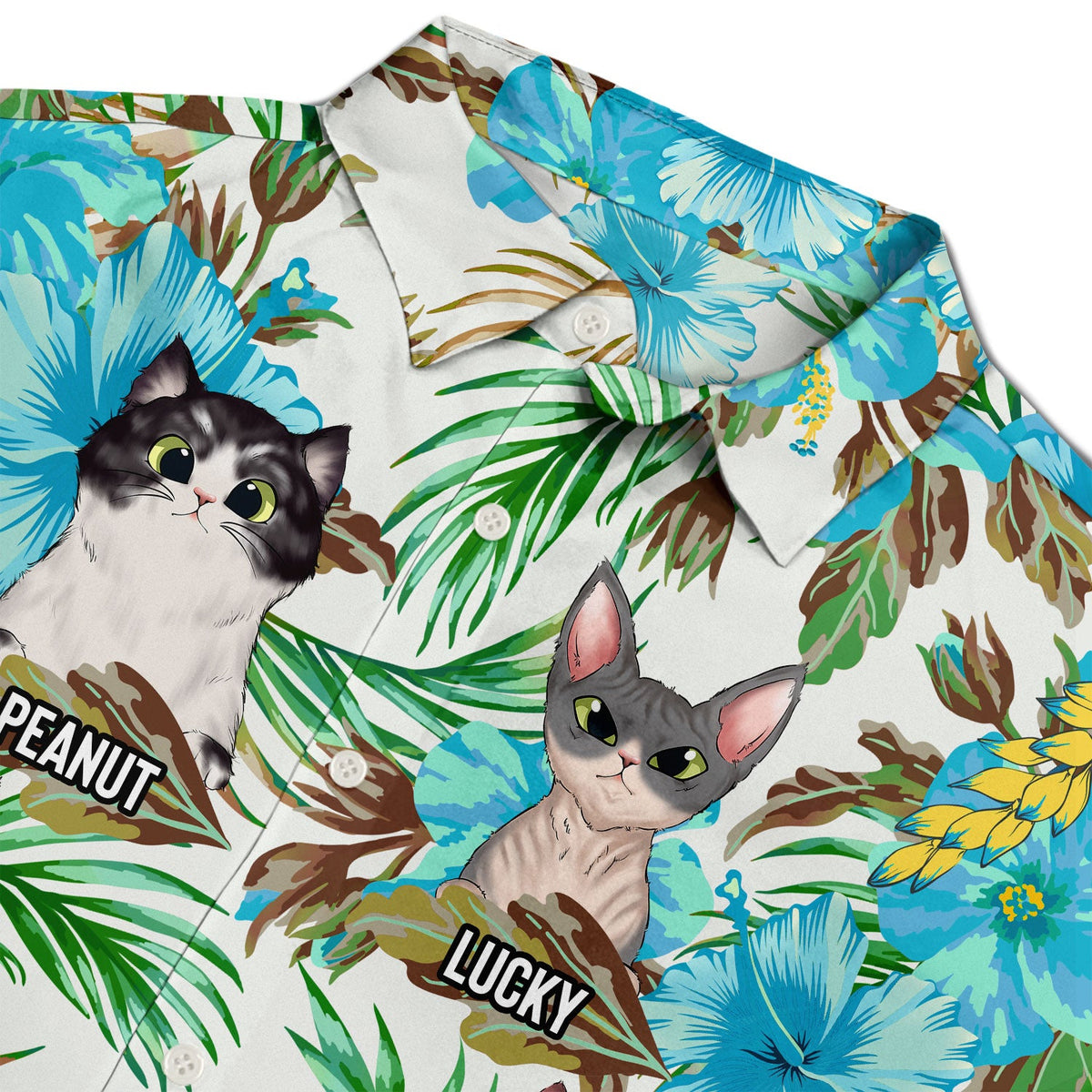 Best Cat Dad Ever Tropical Beach Vibes - Birthday, Summer Gift For Men, Pet Lovers - Personalized Custom Hawaiian Shirt