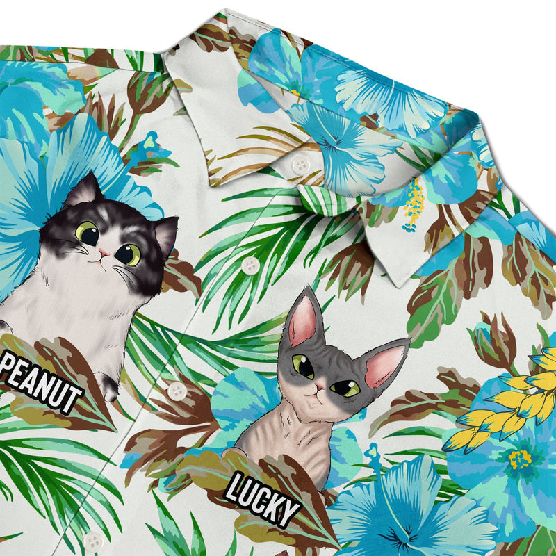 Best Cat Dad Ever Tropical Beach Vibes - Birthday, Summer Gift For Men, Pet Lovers - Personalized Custom Hawaiian Shirt