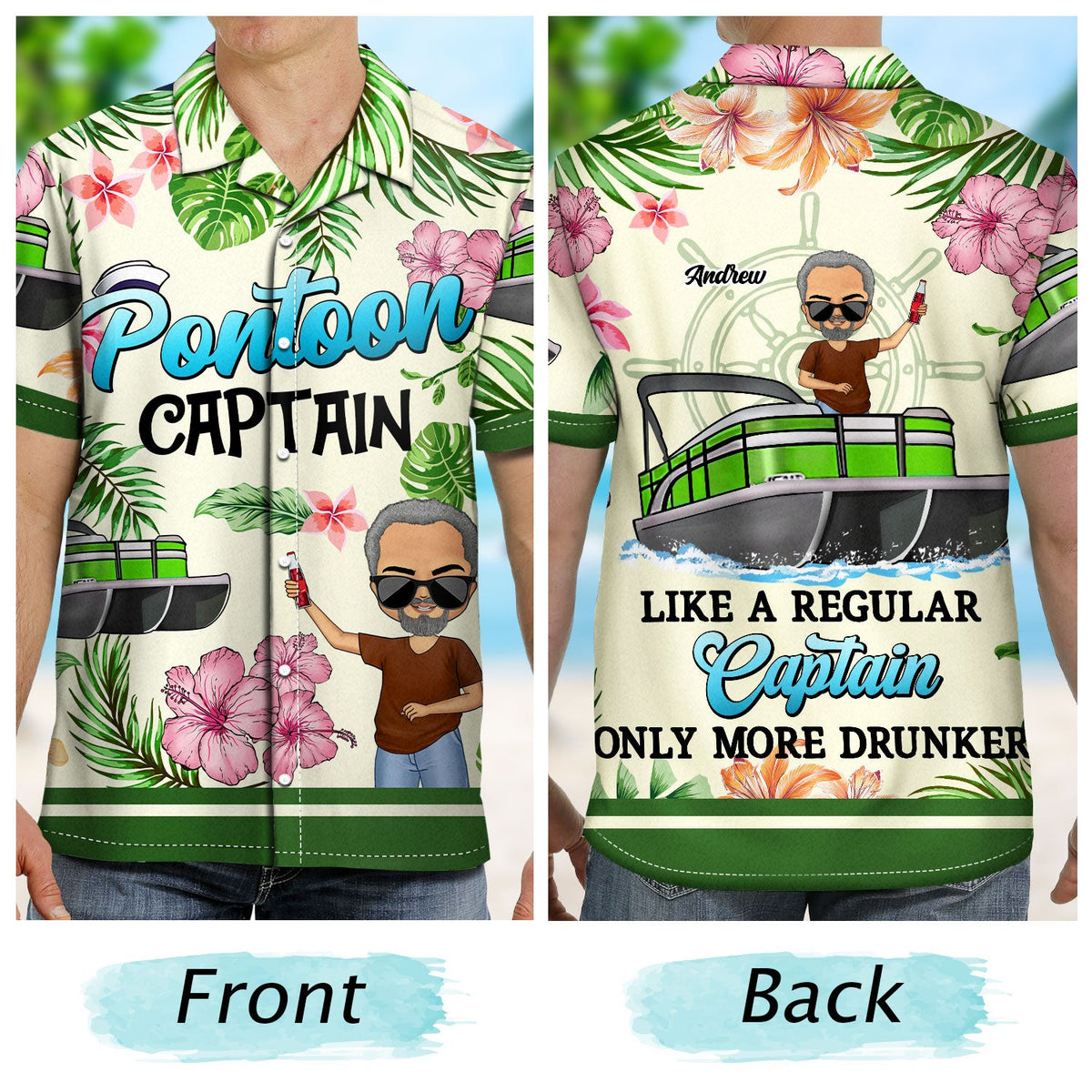 Boating Pontoon Captain - Birthday, Traveling, Cruising Gift For Pontooning Lovers, Beach Lovers, Travelers - Personalized Custom Hawaiian Shirt