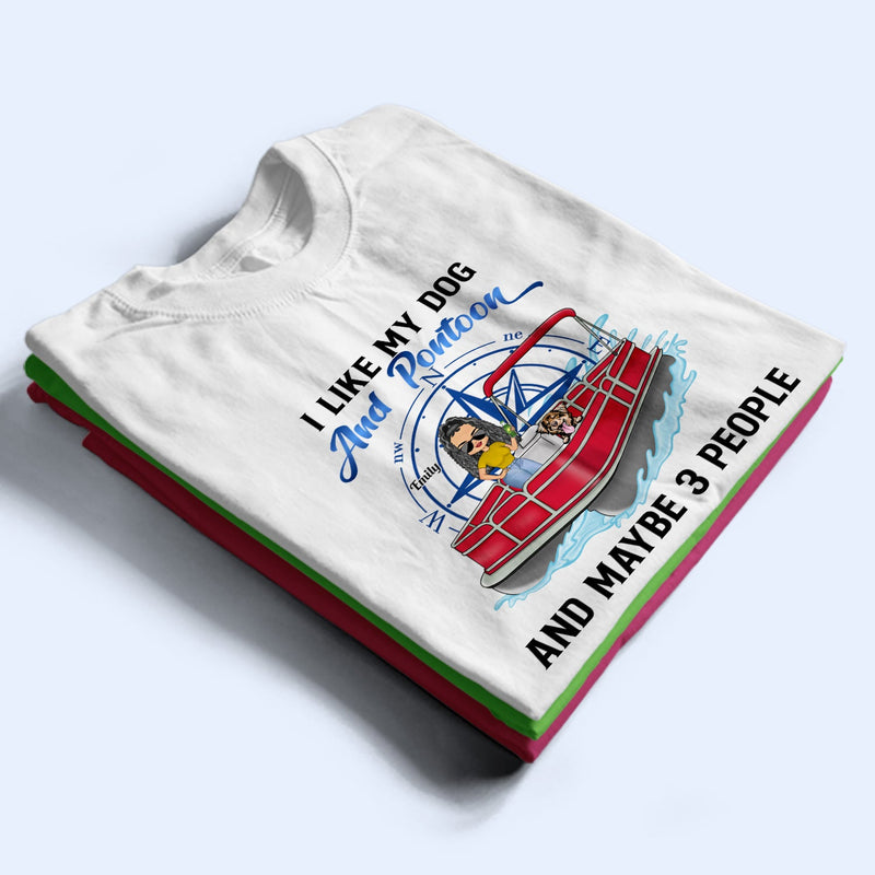 Je suis une reine du ponton et une maman de chien - Cadeau pour les amoureux des animaux, les amateurs de pontoning, les amoureux du lac, les voyageurs - T-shirt personnalisé