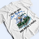 Je suis un peu occupé à être capitaine de ponton et papa de chien - Cadeau pour les amateurs de ponton, les amoureux du lac, les voyageurs, les amoureux des animaux - T-shirt personnalisé