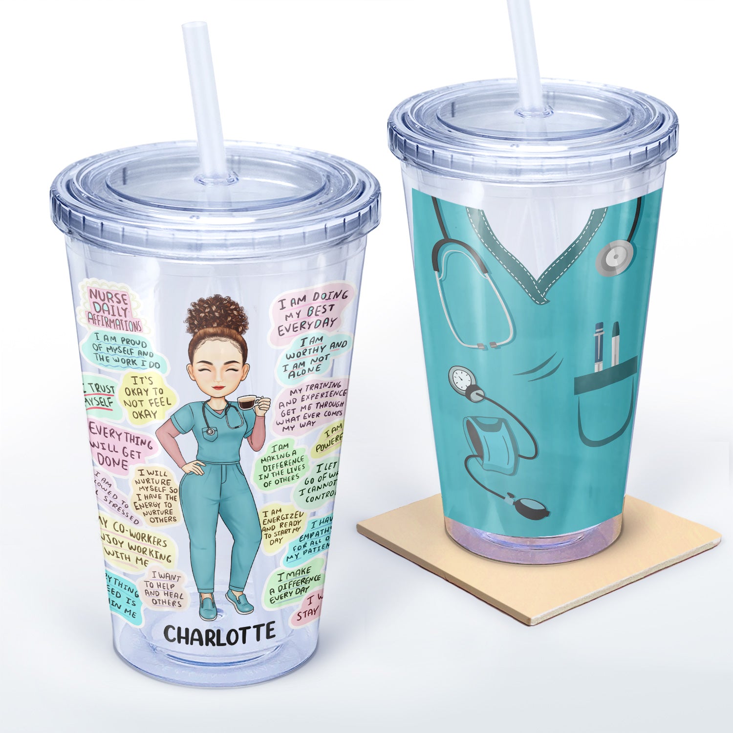 Nurse Life New Version - Personalized Acrylic Tumbler With Straw