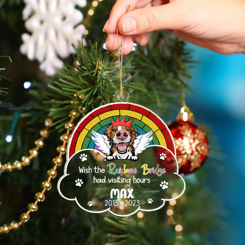 A Piece Of My Heart Is At The Rainbow Bridge Dog Cat - Pet Memorial Gift, Christmas Gift - Personalized Custom Shaped Acrylic Ornament