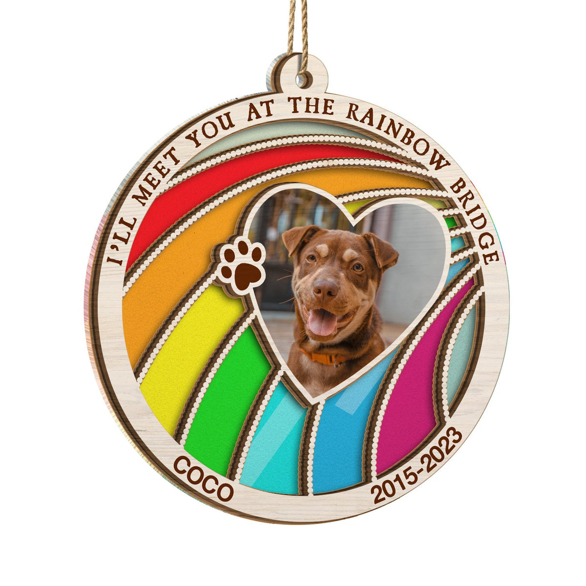 Custom Photo Dog Cat A Piece Of My Heart Is At The Rainbow Bridge - Pe ...