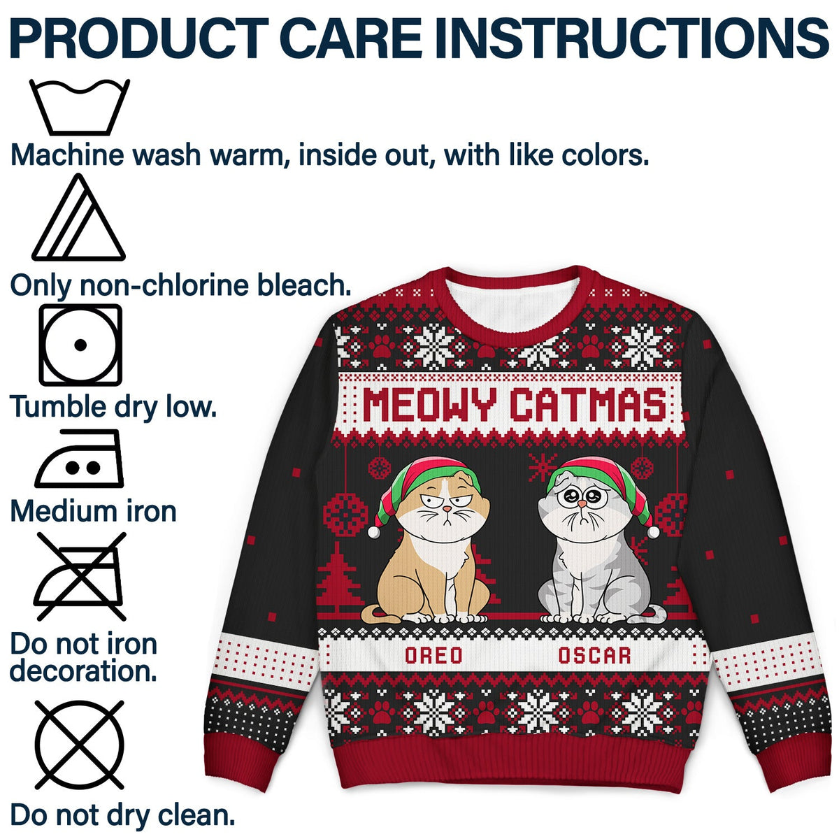 Meowy Catmas Funny Cartoon Cats - Christmas Gift For Cat Lovers, Cat M ...