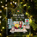 Couple toi et moi et les chiens - Cadeau de Noël pour couples, amoureux des chiens, mari, femme - Décoration acrylique personnalisée en forme