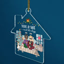 Couple toi et moi et les chiens - Cadeau de Noël pour couples, amoureux des chiens, mari, femme - Décoration acrylique personnalisée en forme