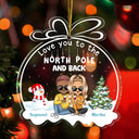 Couple Love You To The North Pole And Back - Anniversary, Christmas Gift For Couples, Husband, Wife, Boyfriend, Girlfriend - Personalized Custom Shaped Acrylic Ornament