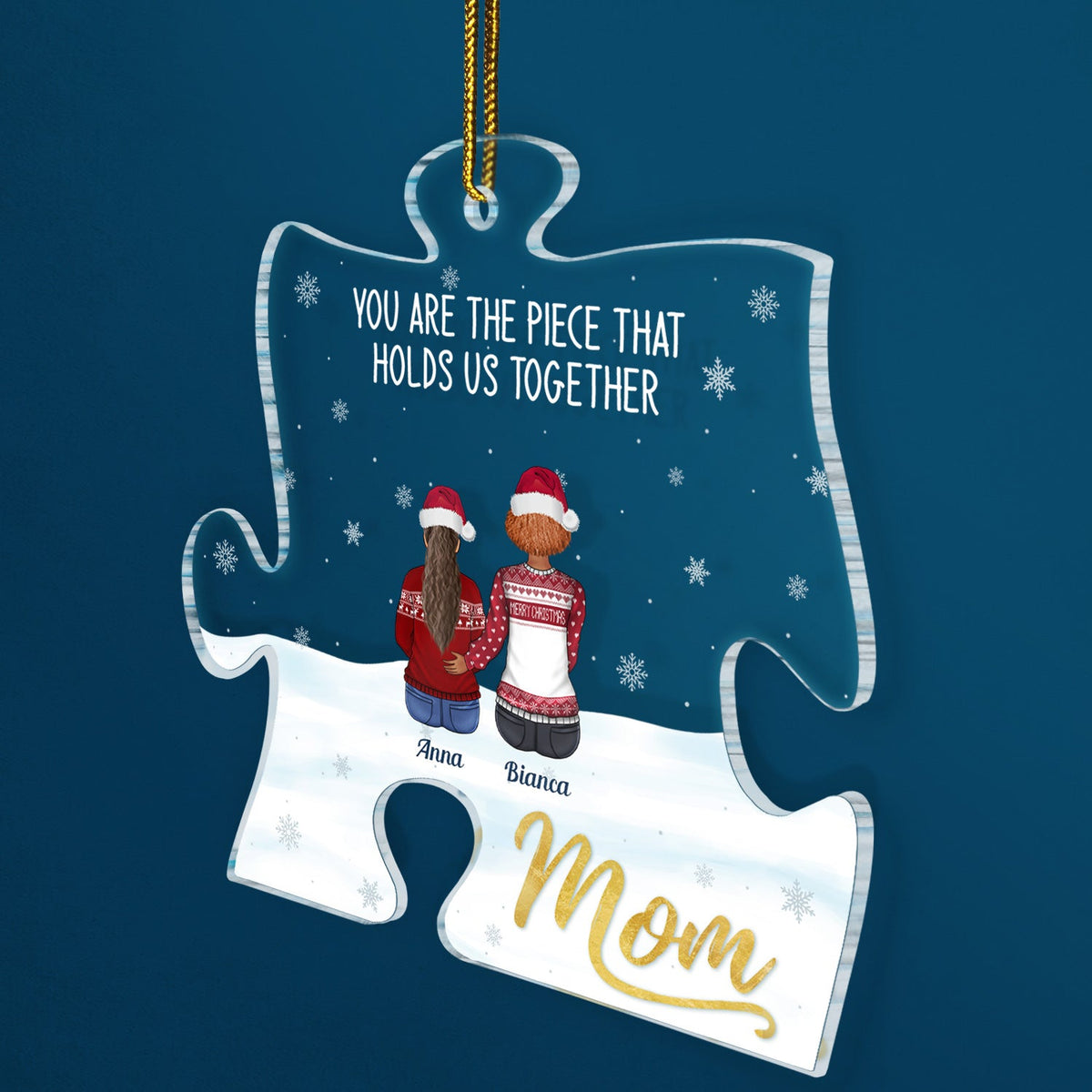 Maman, tu es le lien qui nous unit - Cadeau de Noël pour maman et famille - Décoration personnalisée en acrylique