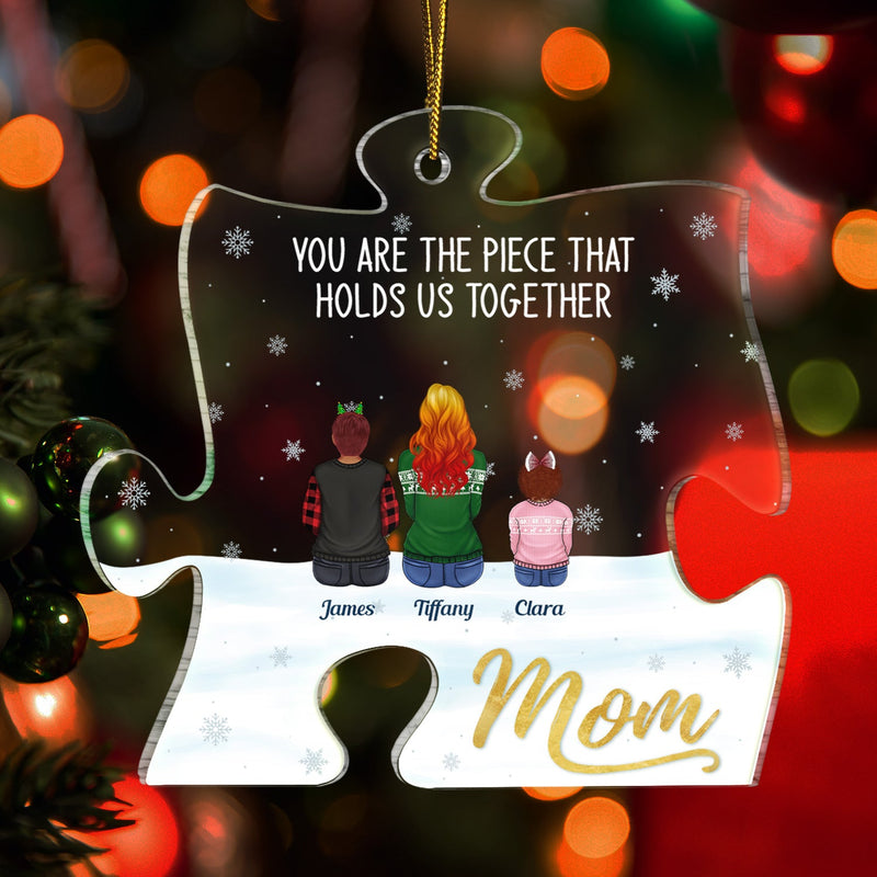 Maman, tu es le lien qui nous unit - Cadeau de Noël pour maman et famille - Décoration personnalisée en acrylique
