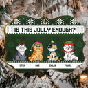 Meowy Catmas Funny Cartoon Cats - Christmas Gift For Cat Lovers, Cat Moms, Cat Dads - Personalized Medallion Wooden Ornament