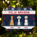 Feliz Navidog Merry Woofmas Funny Cartoon Dogs - Christmas Gift For Dog Lovers - Personalized Medallion Wooden Ornament