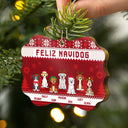 Feliz Navidog Merry Woofmas Funny Cartoon Dogs - Christmas Gift For Dog Lovers - Personalized Medallion Wooden Ornament