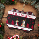 Feliz Navidog Merry Woofmas Funny Cartoon Dogs - Christmas Gift For Dog Lovers - Personalized Medallion Wooden Ornament