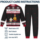 Cat Christmas Pawjama Shirt Cartoon Style - Gift For Cat Lovers, Cat Moms, Cat Dads - Personalized Unisex Pajamas Set