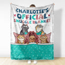 Official Snuggle Blanket Funny Cartoon Cats - Gift For Cat Lovers, Cat Moms - Personalized Fleece Blanket