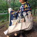 Official Snuggle Blanket Funny Cartoon Cats - Gift For Cat Lovers, Cat Moms - Personalized Fleece Blanket