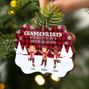 Grandchildren Fill The Space In Your Heat - Christmas Gift For Grandparent - Personalized Medallion Wooden Ornament
