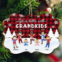 Grandchildren Fill The Space In Your Heat - Christmas Gift For Grandparent - Personalized Medallion Wooden Ornament