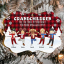 Grandchildren Fill The Space In Your Heat - Christmas Gift For Grandparent - Personalized Medallion Wooden Ornament