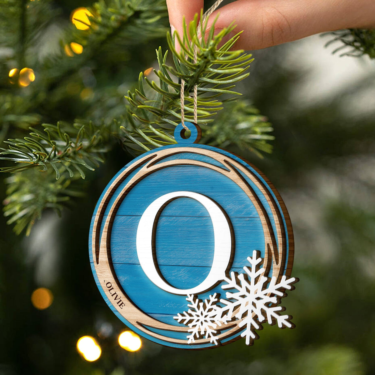 Family Monogram Alphabet - Christmas Gift For Family - Personalized 2-Layered Wooden Ornament